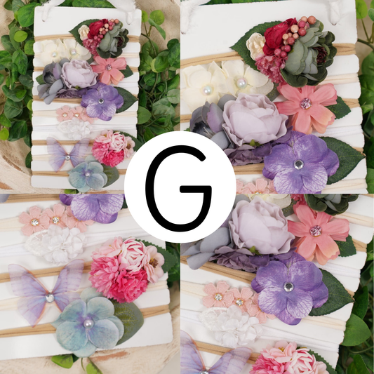 Newborn Headbands with Headband Board Keepsake Set G