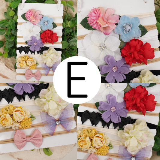Newborn Headbands with Headband Board Keepsake Set E