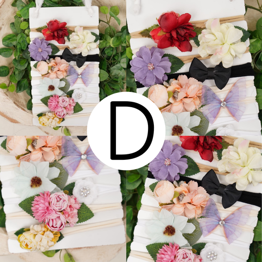 Newborn Headbands with Headband Board Keepsake Set D