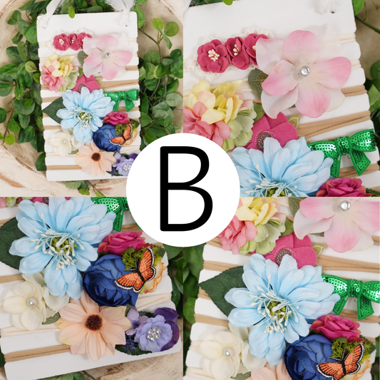 Newborn Headbands with Headband Board Keepsake Set B