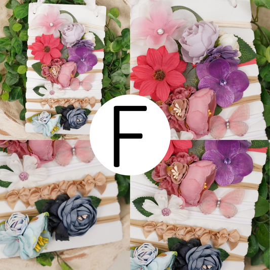 Newborn Headbands with Headband Board Keepsake Set F