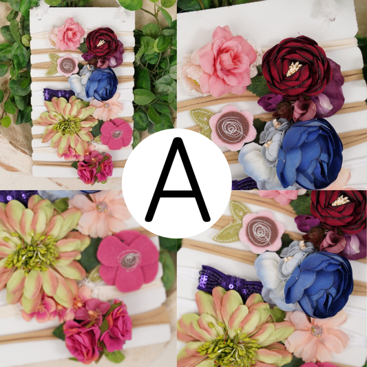 Newborn Headbands with Headband Board Keepsake Set A